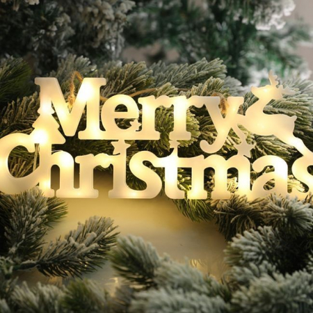 Instalatie LED de Craciun, Flippy, Litere 3D, Merry Christmas, Lumina Calda, 27.5 x 10.5 x 1.4 cm, Alb [6]
