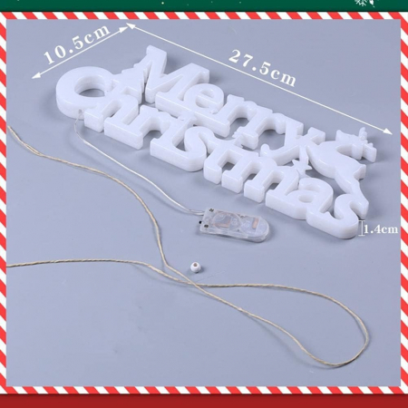 Instalatie LED de Craciun, Flippy, Litere 3D, Merry Christmas, Lumina Calda, 27.5 x 10.5 x 1.4 cm, Alb [2]