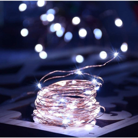 Decoratiuni, ornamente si articole Craciun - Instalatie Liniara de Craciun, 20 m, 200 Led-uri, Alb Rece, 8 jocuri de lumini, Transformator, Interconectabila, Prelungitor 5 m inclus, Fir Cupru, Flippy