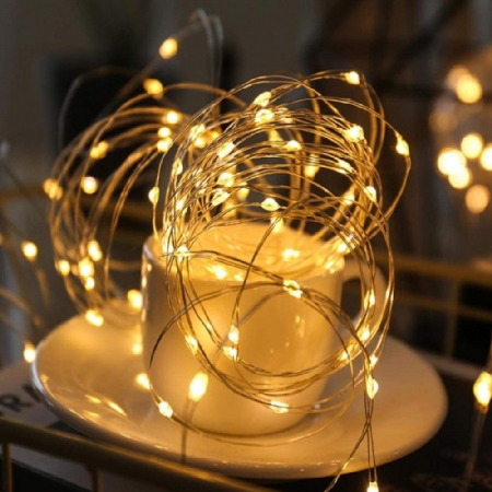 Decoratiuni, ornamente si articole Craciun - Instalatie Liniara de Craciun, 50 m, 500 Led-uri, Alb Cald, 8 jocuri de lumini, Transformator, Interconectabila, Prelungitor 3 m inclus, Fir Cupru, Flippy