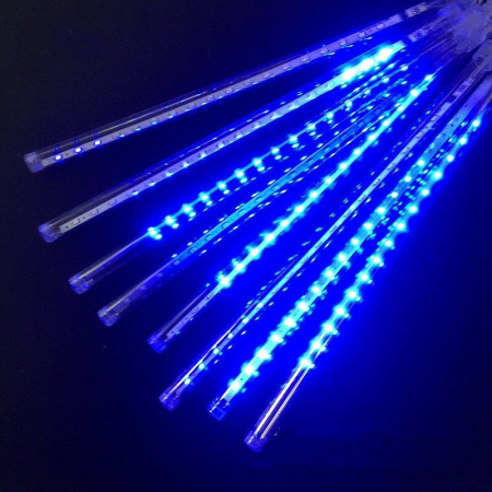 Instalatie luminoasa albastru, ploaie de meteoriti, 8 tuburi luminoase 50 cm, 4.5 m, interconectabila [1]