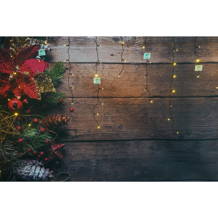 Instalatie Solara Craciun Turturi, IP44, 5 m, 143 Led-uri, Perdea Franjurata, Alb cald, 8 jocuri de lumini, cu Telecomanda, 31V, 250 mAh, Acumulator de 1200 mAh, Exterior, Prelungitor 5 m inclus, Fir  [6]