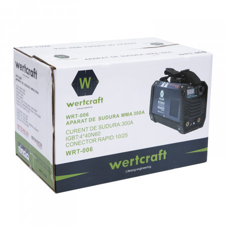 Invertor de sudura WertCraft WRT-006, 20-300 A amperaj, 230 V, 1.6-4 mm diametru electrod, MMA, IP21, funtie anti-lipire [7]