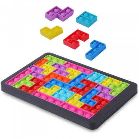 Joc antistres din silicon, Flippy, Pop It Now and Flip It, Puzzle Blocks, Multicolor [0]