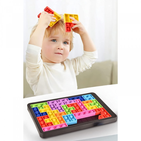 Joc antistres din silicon, Flippy, Pop It Now and Flip It, Puzzle Blocks, Multicolor [1]