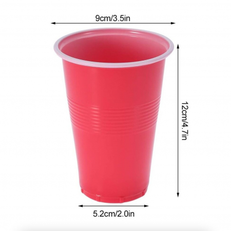 Joc de Baut BEER PONG, Flippy, Set din 12 Mingi de Tenis si 12 Pahare Reutilizabile, Joc Interactiv pentu Adulti, Albastru Rosu [1]