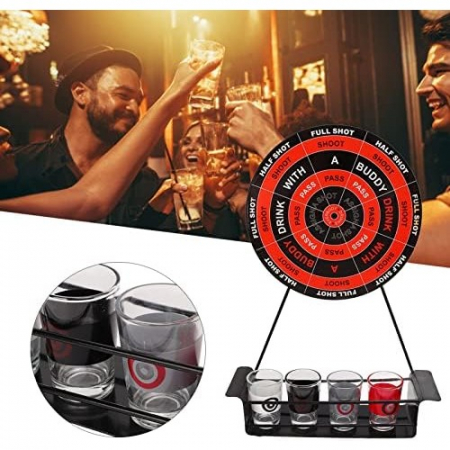 Joc de Baut Darts Flippy, 4 Sageti si Pahare de Shot Incluse, pentru petreceri si timp liber, 30 x 20 x 6.5 cm, multicolor [2]