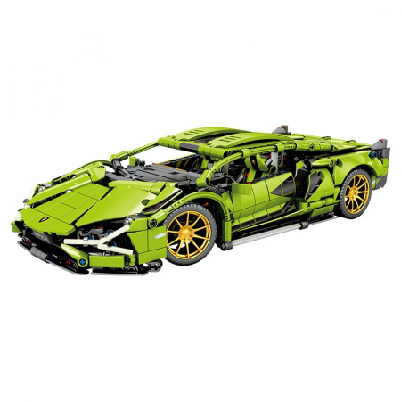 Jucarii, Copii & Bebe - Joc de Construit, Flippy, Model Lamborghini, 1280 Piese, +6 Ani, Verde