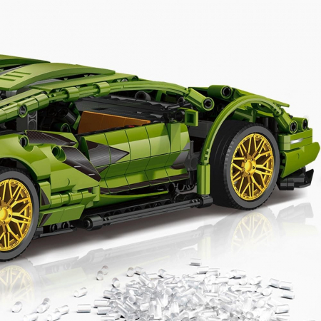 Lichidare Joc de Construit, Flippy, Model Lamborghini, 1280 Piese, +6 Ani, Verde [2]