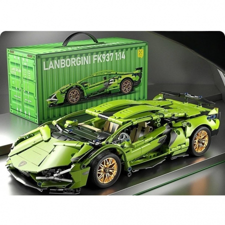 Lichidare Joc de Construit, Flippy, Model Lamborghini, 1280 Piese, +6 Ani, Verde [5]