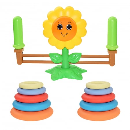 Jucarii, Copii & Bebe - Joc de echilibru cu inele si floarea-soarelui Jenga Sunflower