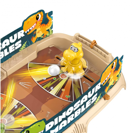 Joc de Masa Interactiv Dino Marbles pentru Copii, Flippy, 4 Mingi, Tabela Scor, 40.7x27x14 cm, Maro [2]