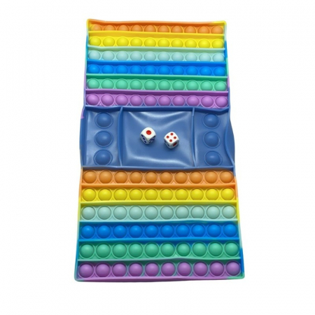 Joc din silicon interactiv antistres cu zaruri, Pop It Now and Flip It, Model 3, Multicolor [1]