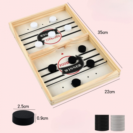 Joc Fooseball Interactiv, Flippy, Tip Hockey pe Gheata, din Lemn, 10 Piese de Joc, +4 Ani, 35 x 22 cm, Multicolor [2]