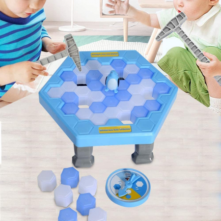 Joc interactiv de societate Salveaza Pinguinul din capcana de gheata, Albastru [6]
