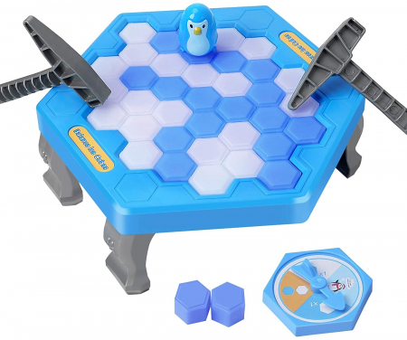 Jocuri de societate - Joc interactiv de societate Salveaza Pinguinul din capcana de gheata, Albastru