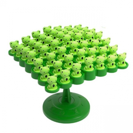 Jucarii, Copii & Bebe - Joc Interactiv, Flippy, Broaste in Echilibru, +3 Ani, din Plastic, 50 de Pioni, Placa de Echilibru, Roata cu Pedepse, Zar, 14 x 7 x 14 cm, Verde