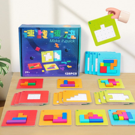 Joc Interactiv, Flippy, Tip Puzzle, din Lemn, +3 Ani, 128 Piese, 15 x 17 x 3.5 cm, Multicolor [6]