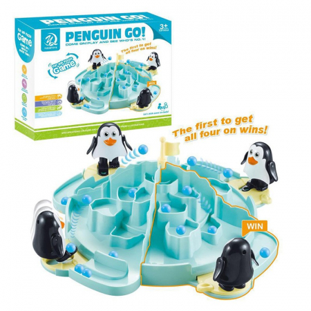 Jucarii, Copii & Bebe - Joc Interactiv pentru Copii, Flippy, Batalia Pinguinilor, 3 ani+, Tabla de Joc, Figurine Pinguini, Mingi, Multicolor