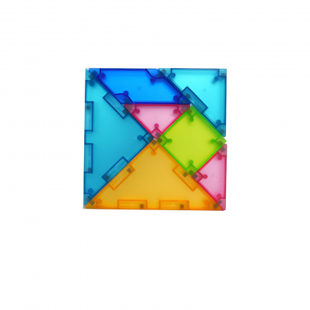 Joc Magnetic Tangram, Flippy, 7 Piese Magnetice, Forme Geometrice, 3 Ani, EVA, ABS, Magnet, 10.5 x 10.5 x 2.2 cm, Multicolor [6]