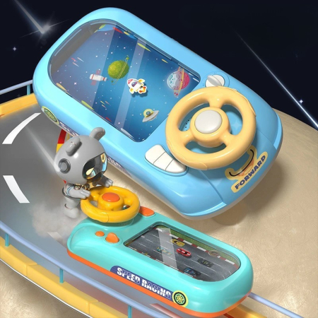 Joc Simulator de Condus, Flippy, 3-6 Ani, Volan Interactiv, Efecte Sonore, din ABS, USB Inclus, Albastru [2]