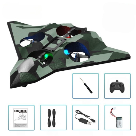 Jucarii, Copii & Bebe - Jucarie Aeronava de Lupta, Flippy, Rezistent, Incarcare USB, cu Telecomanda, Model Verde Army