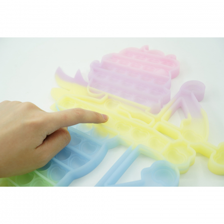 Jucarie antistres din silicon Flippy, Pop it Now and Flip It , 40x45 cm, Cupidon, Fosforescent, Multicolor [4]