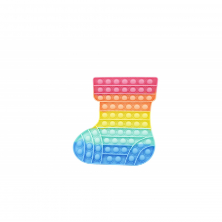 Jucarii, Copii & Bebe - Jucarie antistres din silicon, Flippy, Pop It Now and Flip It, Ciorap Craciun, Multicolor