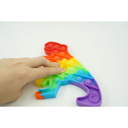 Jucarie antistres din silicon, Flippy, Pop It Now and Flip It, Dinozaur mic, Multicolor V1 [2]
