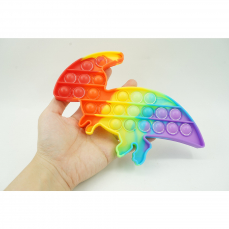 Jucarie antistres din silicon, Flippy, Pop It Now and Flip It, Dinozaur mic, Multicolor V2 [3]