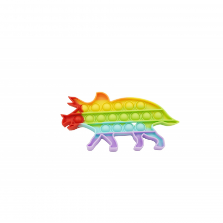 Jucarii, Copii & Bebe - Jucarie antistres din silicon, Flippy, Pop It Now and Flip It, Dinozaur mic, Multicolor V3