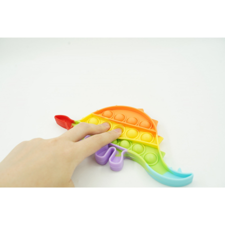 Jucarie antistres din silicon, Flippy, Pop It Now and Flip It, Dinozaur mic, Multicolor V4 [2]