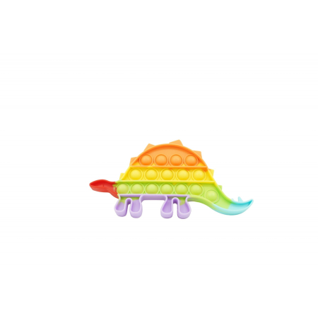 Jucarii, Copii & Bebe - Jucarie antistres din silicon, Flippy, Pop It Now and Flip It, Dinozaur mic, Multicolor V4