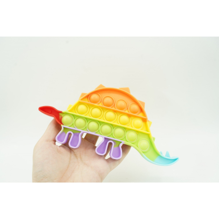 Jucarie antistres din silicon, Flippy, Pop It Now and Flip It, Dinozaur mic, Multicolor V4 [3]