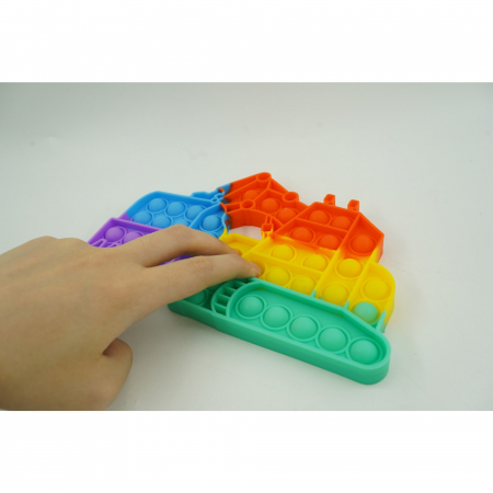 Jucarie antistres din silicon Flippy, Pop it Now and Flip It ,Excavator ,Multicolor ,Model 4 [5]