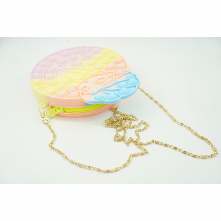 Jucarie antistres din silicon, Flippy, Pop It Now and Flip It, Geanta de umar, Mica printesa, 16 cm, Macarons [2]