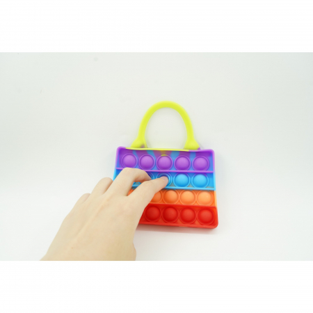 Jucarie Antistres din silicon Flippy, Pop It Now And Flip It, Geanta de umar, Multicolor [2]