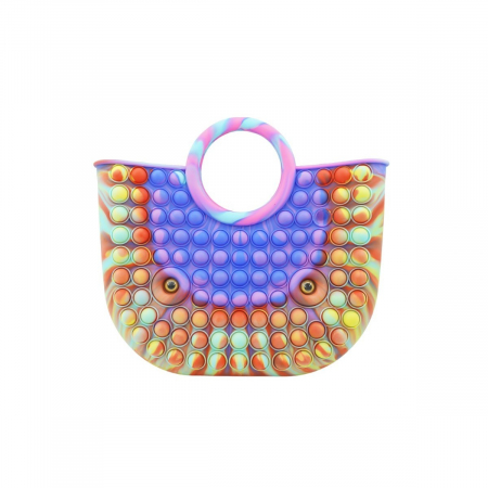 Jucarii, Copii & Bebe - Jucarie Antistres din silicon Flippy, Pop It Now And Flip It, Geanta mare, 28 cm, Multicolor, Model 3