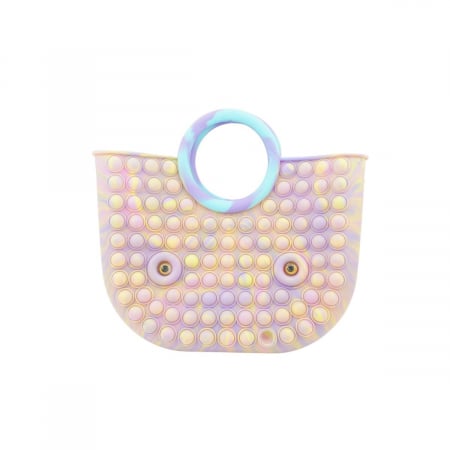 Jucarii senzoriale - Jucarie Antistres din silicon Flippy, Pop It Now And Flip It, Geanta mare, 28 cm, Multicolor, Model 6 V2