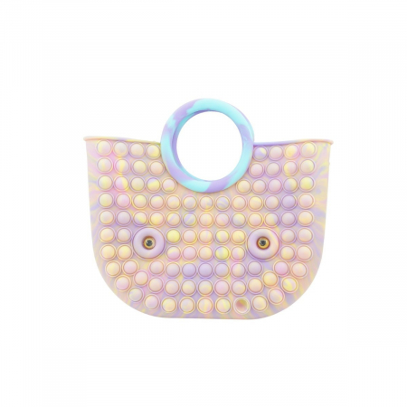 Jucarie Antistres din silicon Flippy, Pop It Now And Flip It, Geanta mare, 28 cm, Multicolor, Model 6 V2 [1]