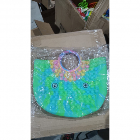 Jucarii, Copii & Bebe - Jucarie Antistres, Flippy, Tip Pop It Now and Flip It, Geanta, din Silicon, 28 cm, Multicolor