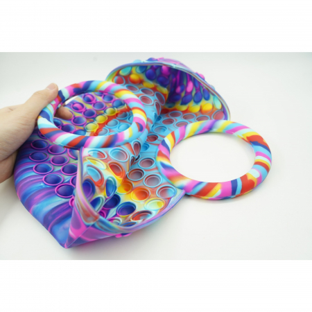 Jucarie Antistres din silicon Flippy, Pop It Now And Flip It, Geanta mare, 28 cm, Multicolor, V1 [1]