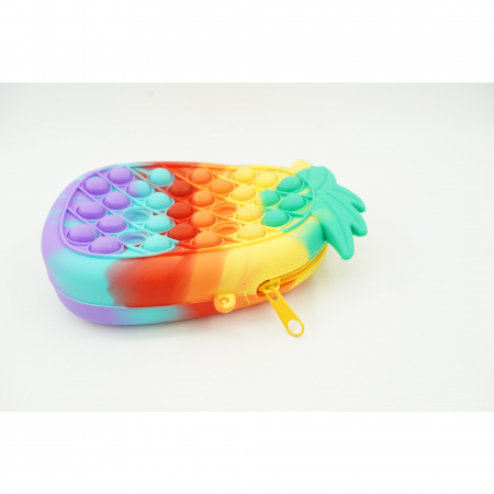 Jucarie antistres din silicon, Flippy, Pop It Now and Flip It, Geanta mica, Ananas, Multicolor, Model 1 [3]