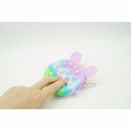 Jucarie antistres din silicon Flippy, Pop it Now and Flip It ,Mini Geanta, Mickey Mouse, 6 cm, Macarons [3]