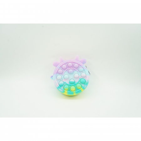 Jucarie antistres din silicon Flippy, Pop it Now and Flip It ,Mini Geanta, Vacuta, 6 cm, Macarons [1]