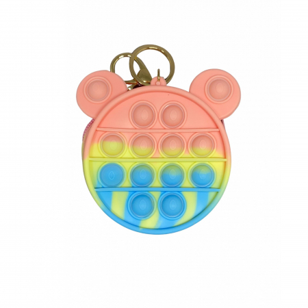 Jucarie Antistres din silicon Flippy, Pop It Now And Flip It, Portofel, 6 cm, Macarons [1]