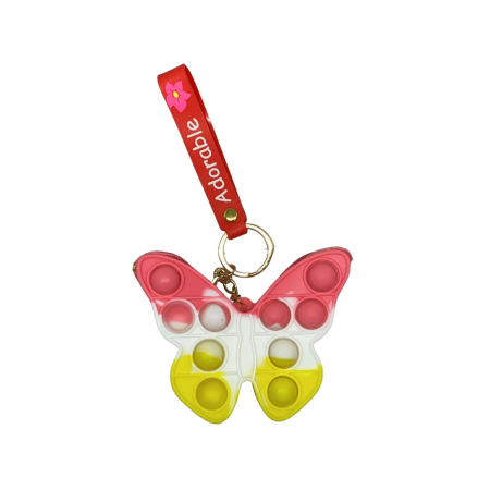 Jucarie antistres din silicon, Flippy, Pop It Now and Flip It, Portofel fluturas, Rosu/Alb [1]