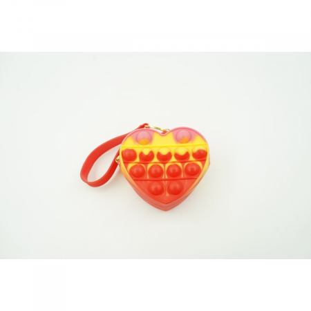 Jucarie antistres din silicon, Flippy, Pop It Now and Flip It, Portofel inima, Rosu/Galben [1]