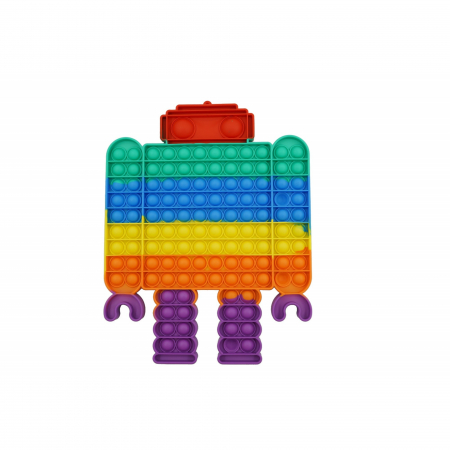 Sub 99 Lei - Jucarie antistres din silicon Flippy, Pop it Now and Flip It ,Robot ,Multicolor ,Model 3