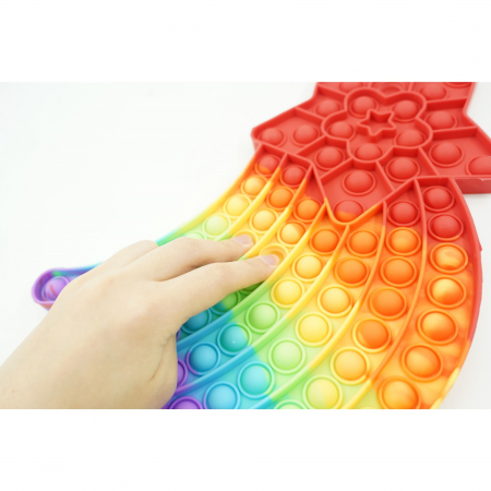 Jucarie antistres din silicon, Flippy, Pop It Now and Flip It, Stea cazatoare, Multicolor [2]